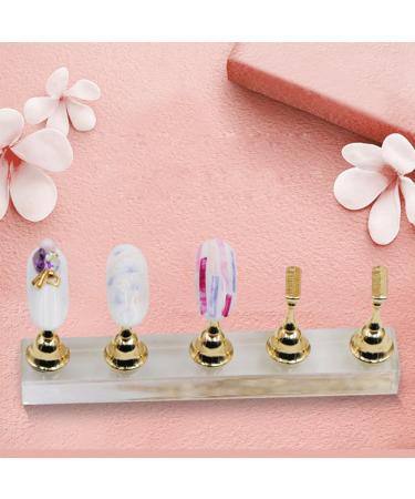 Anself Acrylic Nail Holder & Practice Board Premium Nail Displayer in Gold for Professional Nail Art - Buy Online on GoSupps.com
