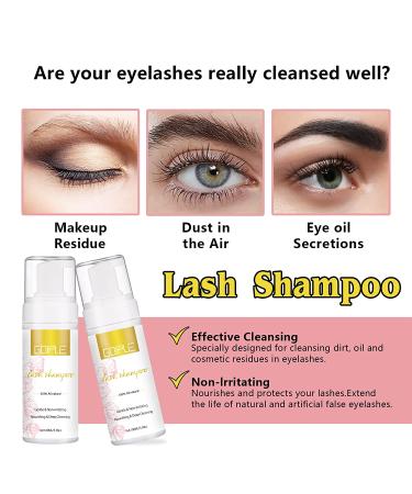 WOZUTUNT 100ml Eyelash Extension Cleanser & Lash Mousse - Professional Grade Makeup Remover for Natural & Extension Lashes - Includes Cotton Puff - 3.38Oz - Buy Online on GoSupps.com