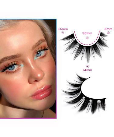 Buy 5 Pairs of 15mm Manga Lashes - Natural Look Anime Fake Eyelashes | Spiky & Wispy Faux Mink Cosplay Lashes - Buy Online on GoSupps.com