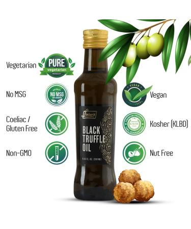 Liebers Black Truffle Oil - Premium Oil for Cooking, Salad Dressing, and Garnish - 8.45 Fl Oz Glass Bottle (Black Truffle) - Kosher, Vegan, Vegetarian, Gluten Free - Buy Online on GoSupps.com