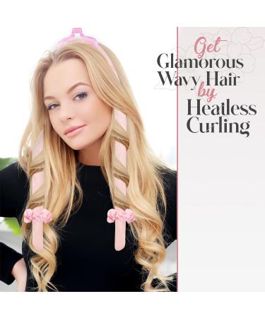 Heatless Curlers Headband -Heatless Curling Rod Headbands Satin set overnight hair no heat curling Wave Roller curler Styling Tools for Long Medium Hair Pink Pack of 1 (Pink) - Buy Online on GoSupps.com