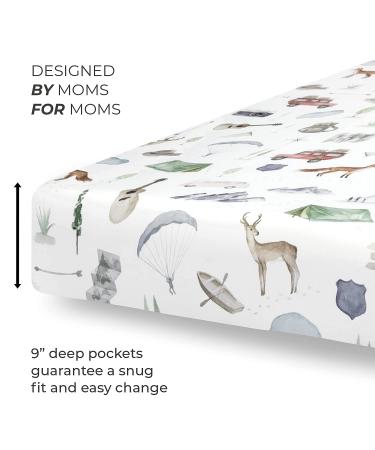 Pobibaby 2 Pack Premium Fitted Baby Boy Crib Sheets - Ultra-Soft Cotton Blend, Safe & Stylish Woodland Design - Buy Online on GoSupps.com