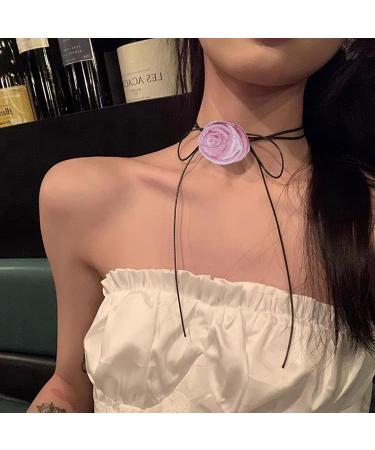 Buy OralGos Stylish Rose Pendant Necklace - Colorful Floral Velvet Chain | Fashion Jewelry for Every Occasion - Buy Online on GoSupps.com