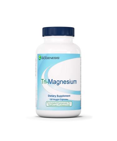 Nutra BioGenesis - Tri-Magnesium - Three Forms of Magnesium to Help Support Heart Health Balanced Bone Density and Muscle Relaxation - 120 Capsules