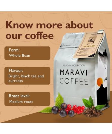 Maravi Speciality Coffee - Kenya AB Arabica Coffee - Whole Bean Coffee - Medium Roast - Black Tea & Currants Notes - 400g Whole Bean 400 g (Pack of 1) - Buy Online on GoSupps.com