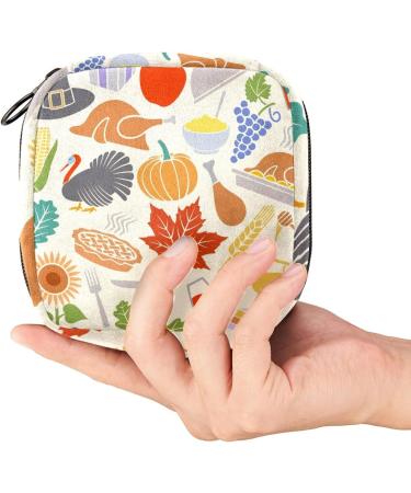 Pumpkin Turkey Leaf Period Storage Bag - Portable Menstrual Kit for Women, Teens, and Ladies - Menstrual Cup and Tampon Pouch - Color 9 - Buy Online on GoSupps.com