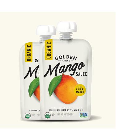 Golden Farms Mango Pouches - Pack of 12, 100% Pure Fruit, No Added Sugar, Vegan, Gluten-Free, Kosher, Organic Squeeze Pouch - 3.17oz Each - Buy Online on GoSupps.com