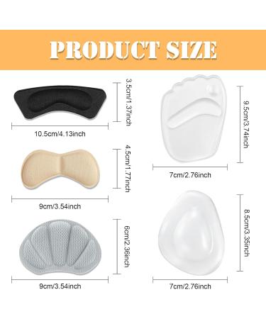 8 Pairs Forefoot Gel Cushions - Self-Adhesive Heel Inserts for High Heels | Anti-Slip Foot Care Insoles for Men & Women - Buy Online on GoSupps.com
