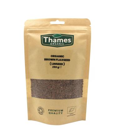 Organic Brown Flaxseed High Fiber Omega-3s Non-GMO 100% Natural Vegan No Additives or Preservatives Superfood Thames Organic 250g Nutty 250 g (Pack of 1) - Buy Online on GoSupps.com
