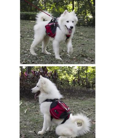 Kiepoar Saddle Bag Dog Backpack for Medium Large Dogs Panniers Backpack for Travel Hiking Training Reflective Waterproof Adjustable Wiring Harness Vest with Handle (Orange M (Dog 18 kg - 28 kg) Orange M - Buy Online on GoSupps.com