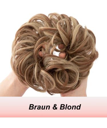 JJStar Large Bun Hair Part with Rubber Band - Messy Bun Hair Extension & Teat Hairstyles for Women & Girls (Brown & Blond) - Buy Online on GoSupps.com
