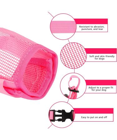 Buy Yaodhaod Dog Muzzle - Breathable Nylon Mesh Comfortable & Adjustable for Biting Chewing & Barking (Large Pink) International Shipping Available - Buy Online on GoSupps.com