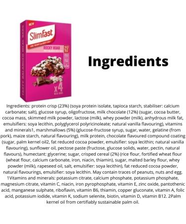 Slim Fast 16 x 60g Meal Bars - Rocky Road & Very Berry Flavours | Meal Replacement Bar for Weight Loss | High Protein & Fiber | Calorie Controlled - Buy Online on GoSupps.com