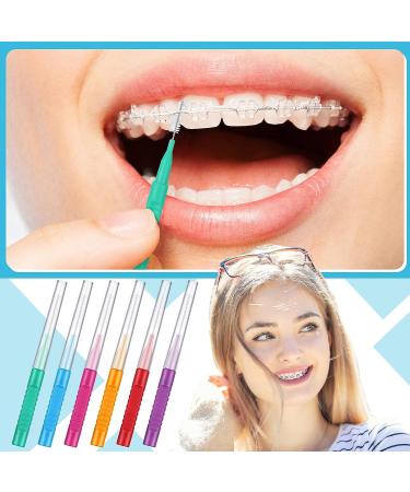 Yinder 100 Pcs Interdental Braces Brushes for Teeth Cleaning - Soft Flossing Heads Dental Tools with Bristles - 6 Colors/Sizes - Buy Online on GoSupps.com
