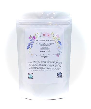 Organic Whole Dried Elderberries 4oz Aroma Sambucus Nigra The Bloomin Herb Shoppe Diy Syrup Gummies Juice Tea