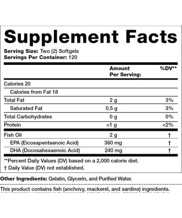Olympian Labs Omega 3 Fish Oil 2000mg - 240 Count, 120 Servings for Heart & Joint Health - Buy Online on GoSupps.com