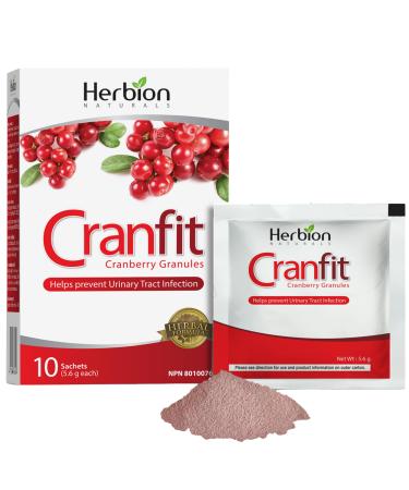 Herbion Naturals Cranfit Cranberry Granules Help Prevent Recurrent Urinary Tract Infections (UTIs) Source of Antioxidants 250 mg Cranberry Extract per Sachet Herbal Formula Dissolves in Water For Adults 10 Sachets