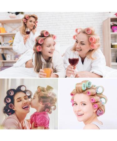 Self Grip Hair Rollers Set - 24 pcs Blue Hair Curlers for All Hair Lengths with Clips - DIY Curly Hair Styling Tool for Women, Men, Kids - Buy Online on GoSupps.com