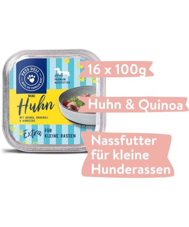 Pets Deli Wet Food for Small Dogs - Chicken & Quinoa with Broccoli & Raspberry | Gluten-Free Sugar-Free | 16-Pack (6 x 200g Mini) - Buy Online on GoSupps.com