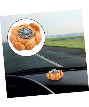 Handcrafted Wooden Miniature Lotus Ornament - Homsfou Auto-Decor for Office & Home Decoration - Buy Online on GoSupps.com