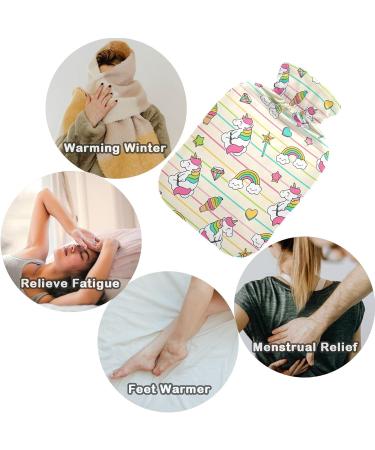 Naanle Rainbow Unicorn Hot Water Bottle - 1L Transparent Heat Bottle for Pain Relief & Therapy | Ideal Bed & Hand/Foot Warmer - Buy Online on GoSupps.com