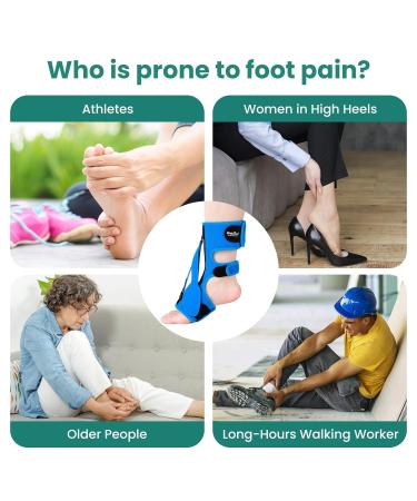 Plantar Fasciitis Relief Night Splint | Adjustable Brace for Heel Pain & Achilles Tendonitis - Welnove - Unisex - Blue - Buy Online on GoSupps.com