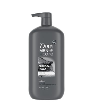 DOVE MEN+CARE DV M SH Charcoal Pump Purifying Shampoo Charcoal + Clay for Stronger More Resilient Hair with Plant-Based Cleansers 31 oz
