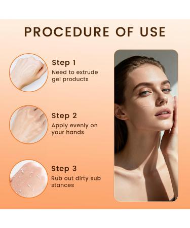 Orange Exfoliating Gel for Face & Body - 2-Pack Gentle Daily Peel Scrub Deep Cleans Pores Removes Blackheads & Moisturizes Skin for All Skin Types (1.7Fl Oz Each) - Buy Online on GoSupps.com