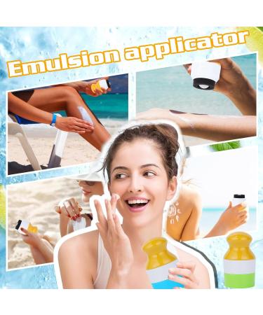 Refillable Sunscreen Applicator with Evenly Spreading Sponge Head Travel Size Easy to Use Roll on Dispenser for Kids & Adults Doubles as a Lotion Container - Beach & Travel Friendly (2 green+blue) green+blue 2 - Buy Online on GoSupps.com