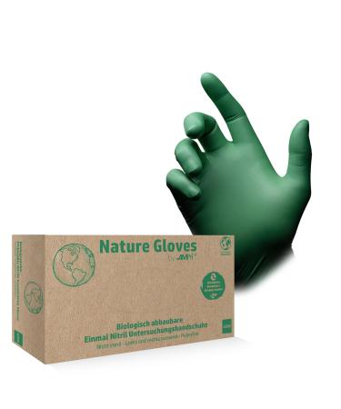 Ampri biodegradable nitrile gloves green 100 pieces/box size M powder-free Nature Gloves by Med-Comfort: nitril disposable gloves disposable gloves in the sizes XS S M L XL green M