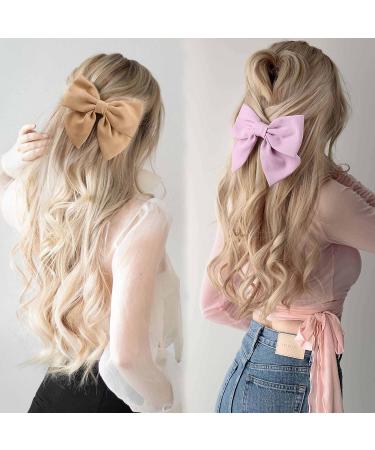 8 Inch Big Hair Bows for Women & Girls - TOKUFAGU French Style Barrette Hair Clips - 10 Pack (12 Colors) - Buy Online on GoSupps.com