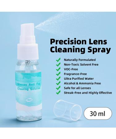 Glasses Cleaner Kit - Eyeglass Cleaner Spray & Microfiber Cloth Set with Portable Repair Kit - Safe for All Lens - White - Buy Online on GoSupps.com