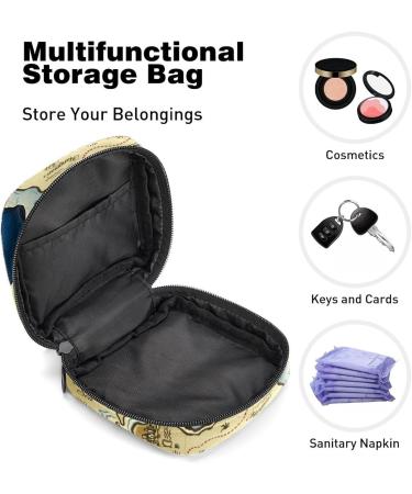 Skull Island Treasure Map Period Storage Bag - Feminine Menstrual Cup Pouch for Women and Teens - Portable and Multi-colored - Buy Online on GoSupps.com