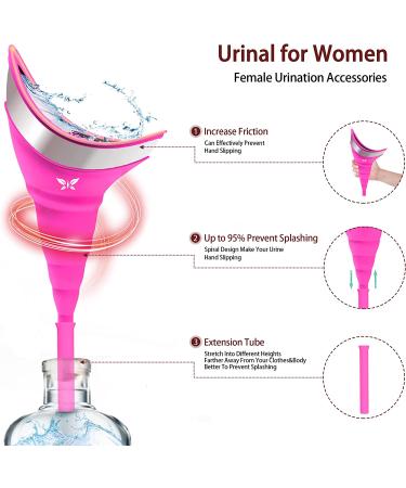 Reusable Female Urinal - Portable Silicone Pee Funnel for Women Standing Up to Pee - Waterproof Travel Urination Device for Hiking and Road Trips - Purple - Buy Online on GoSupps.com