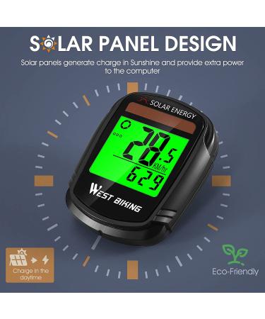 Bike Computer with Solar Energy | Wireless Bicycle Speedometer & Odometer | Waterproof LCD Backlight | Multi-Function Cycling Computer - Buy Online on GoSupps.com