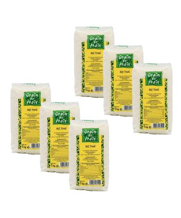 Grain de Frais Lot of 6 Thai Fragrant Rice - Fresh Grain - 1kg pack