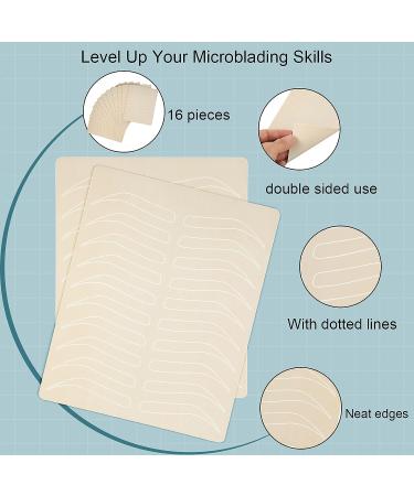 16-Piece Double-Sided Practice Skin for Microblading Eyebrows - White Silicone Makeup Skins for Brow Tattoo Practice - Buy Online on GoSupps.com