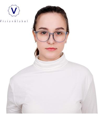 Buy Vision Global Blue Light-Blocking Glasses for Men & Women - Stylish Oval Anti-Reflective Computer & TV Reading Glasses - 2.5x Magnification - Buy Online on GoSupps.com