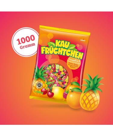 Kaufr chtchen Chewy Sweets 1000g Bulk Pack | Five Fruity Flavours - Buy Internationally! - Buy Online on GoSupps.com