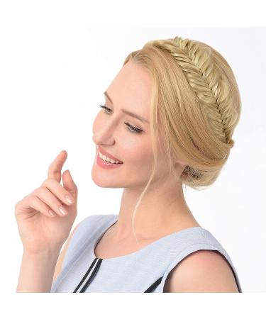 DIGUAN Wide Fishtail 2 Strands Synthetic Hair Braided Headband - Bohemian Beauty Accessory for Women and Girls - Buy Online on GoSupps.com