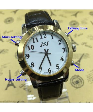 Automic Unisex Alarm English Talking Wrist Watch for The Blind and Low Vision with Leather Strap - Buy Online on GoSupps.com