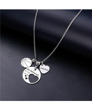 FYXYZ FY Basketball Necklace - Stainless Steel Sports Pendant for Girls, Women, and Teens - Buy Online on GoSupps.com