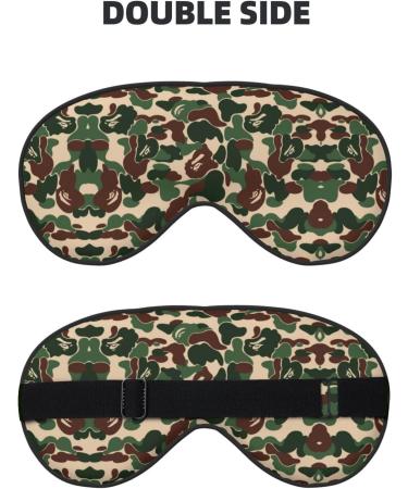 Animal Camouflage Green Print Unisex Sleep Mask | Double-Sided Eye Mask for Sound Sleep & Skin Care - Buy Online on GoSupps.com