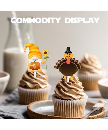 18pcs Glitter Corn Turkey Dessert Cupcake Topper Thanksgiving Gratitude Autumn Farm Harvest Theme Decor for Boys Girls Men Women Happy Birthday Party Decoration Supplies - Buy Online on GoSupps.com