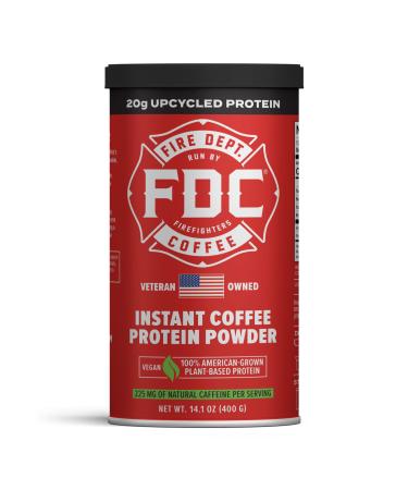 Fire Department Coffee - Gives Back to Firefighters - Instant Coffee Protein Powder - Plant Based Protein Powder - 100% American-Grown Made with Upcycled Barley Protein - Veteran Owned - 14.1 oz Can