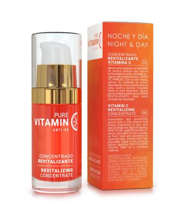 Noche Y Dia Vitamin C Serum for Mature Skin - Made in Spain - Anti Aging Formula Hydrates Moisturizes Firms - Targets Sun Spots Fine Lines Wrinkles - 30mL (1 fl oz) - Buy Online on GoSupps.com