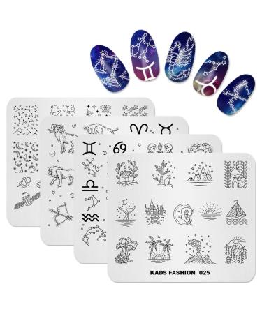 KADS Nail Art Stamp Plate Night Sky Series Nail stamping plate Template Image Plate Nail Art DIY Decoration Tool T7