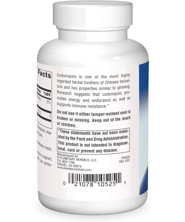 Buy Planetary Herbals Codonopsis Tablets 750 mg - 60 Count | Premium Herbal Supplement for Vitality | International Shipping Available - Buy Online on GoSupps.com
