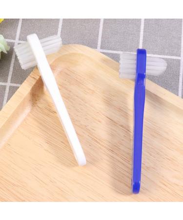 Denture Cleaning Brush 2pcs for False Teeth - Double-Ended Toothbrush (White+ Blue) - Buy Online on GoSupps.com