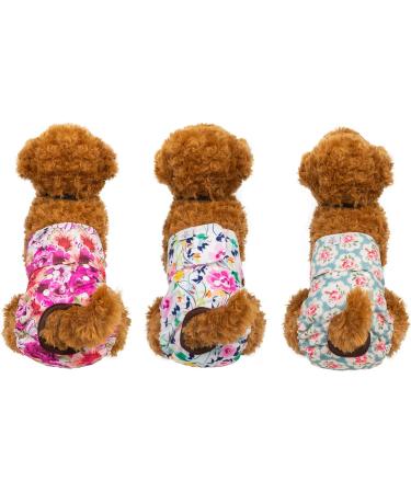 Cutebone 3-Pack Washable Dog Diapers for Women | Waterproof Puppy Pants | Valentine's Day Rose Collection | D14L-DE 1#Blumen (51-68.5cm) - Buy Online on GoSupps.com